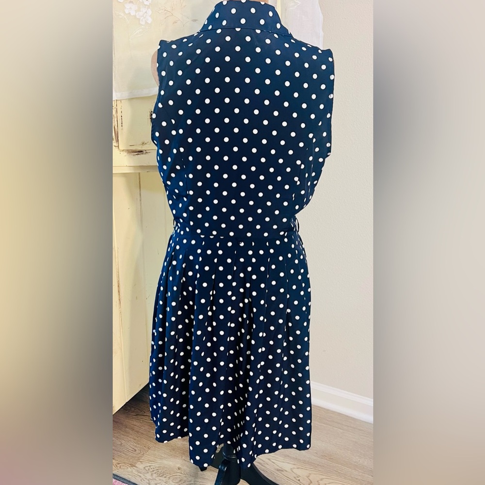 Lg Forever 21 Navy Polka Dot Dress - Picture 3 of 9